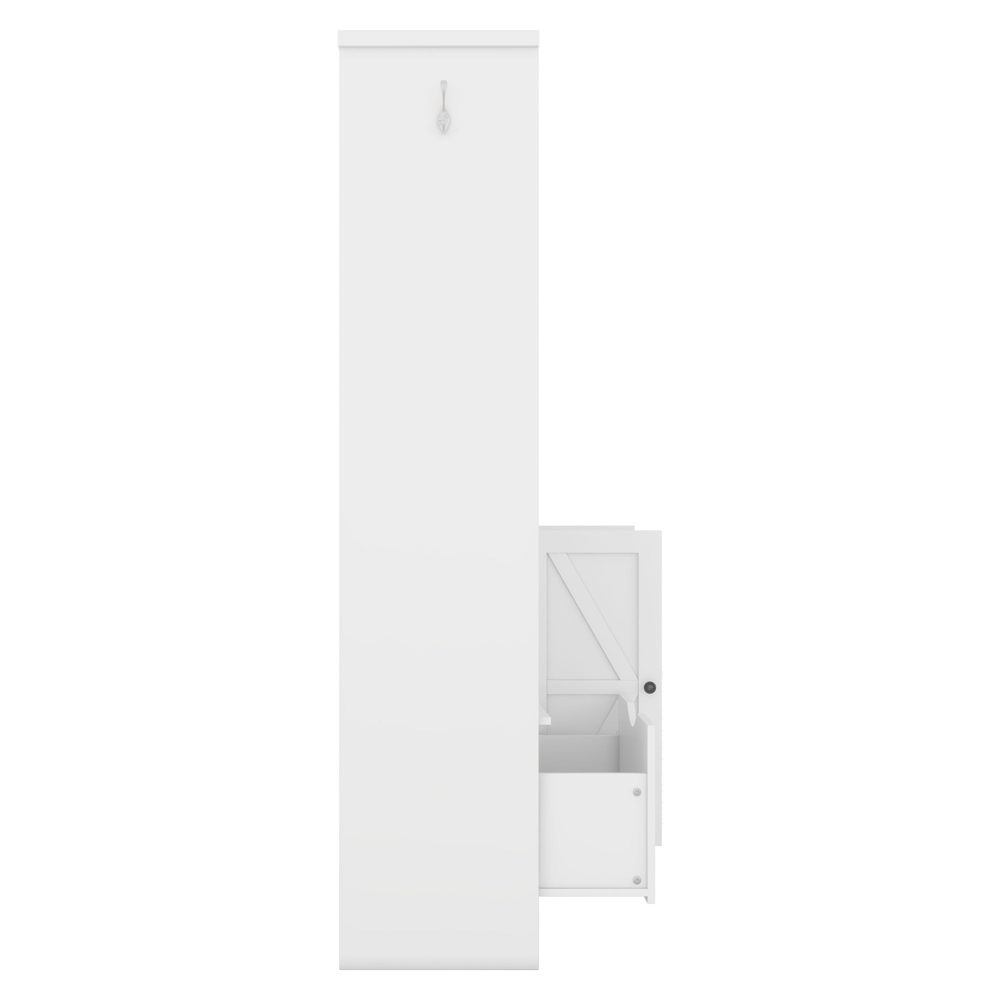 Modern Hall Tree with Storage Bench Shoe Cabinet White