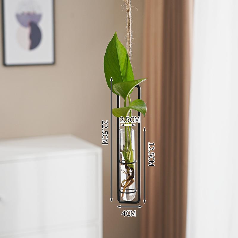Scandinavian Glass Hydroponic Vase Hanging Wall Plant Decor