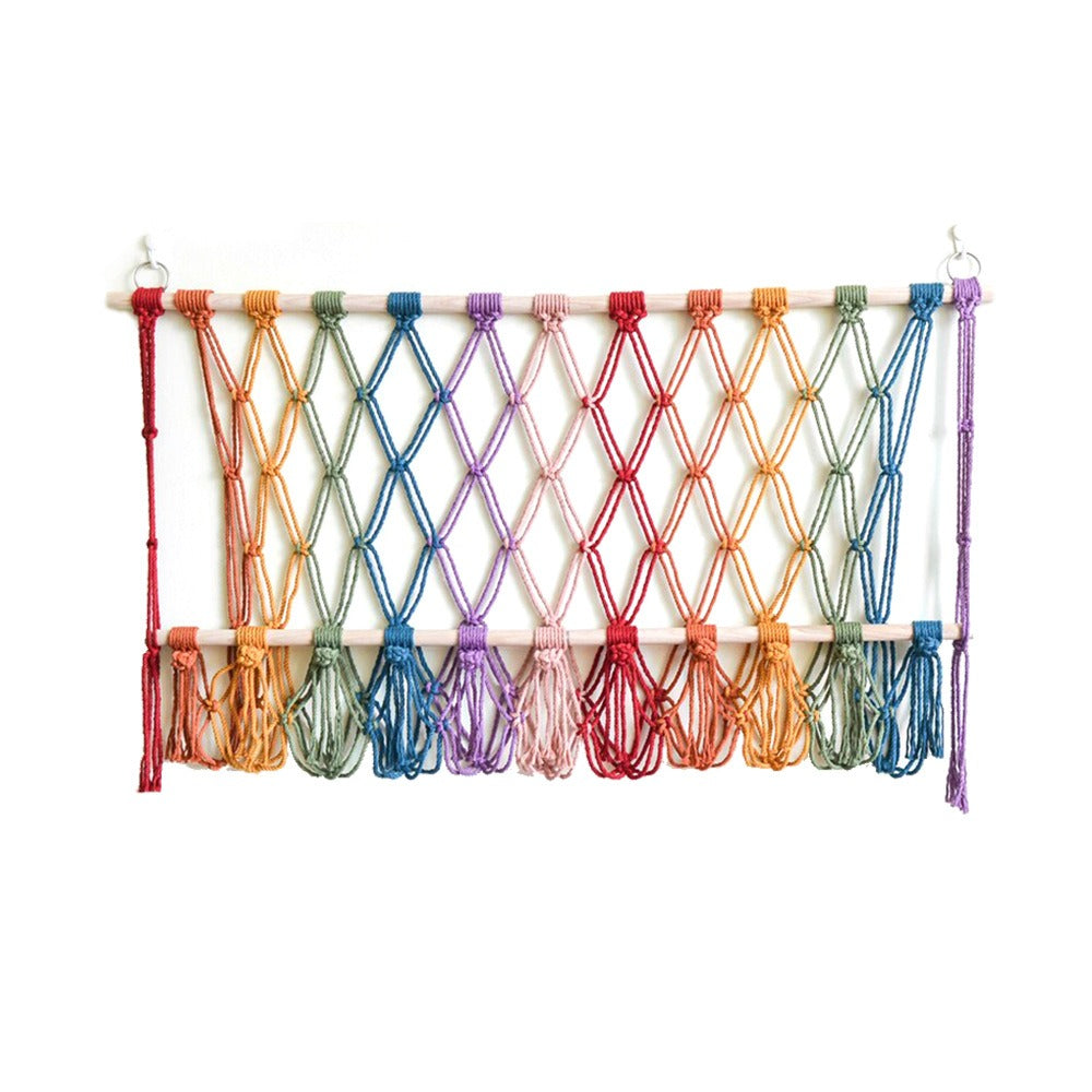 Cotton Rope Woven Wall Hanging Toy Storage Hammock Decor