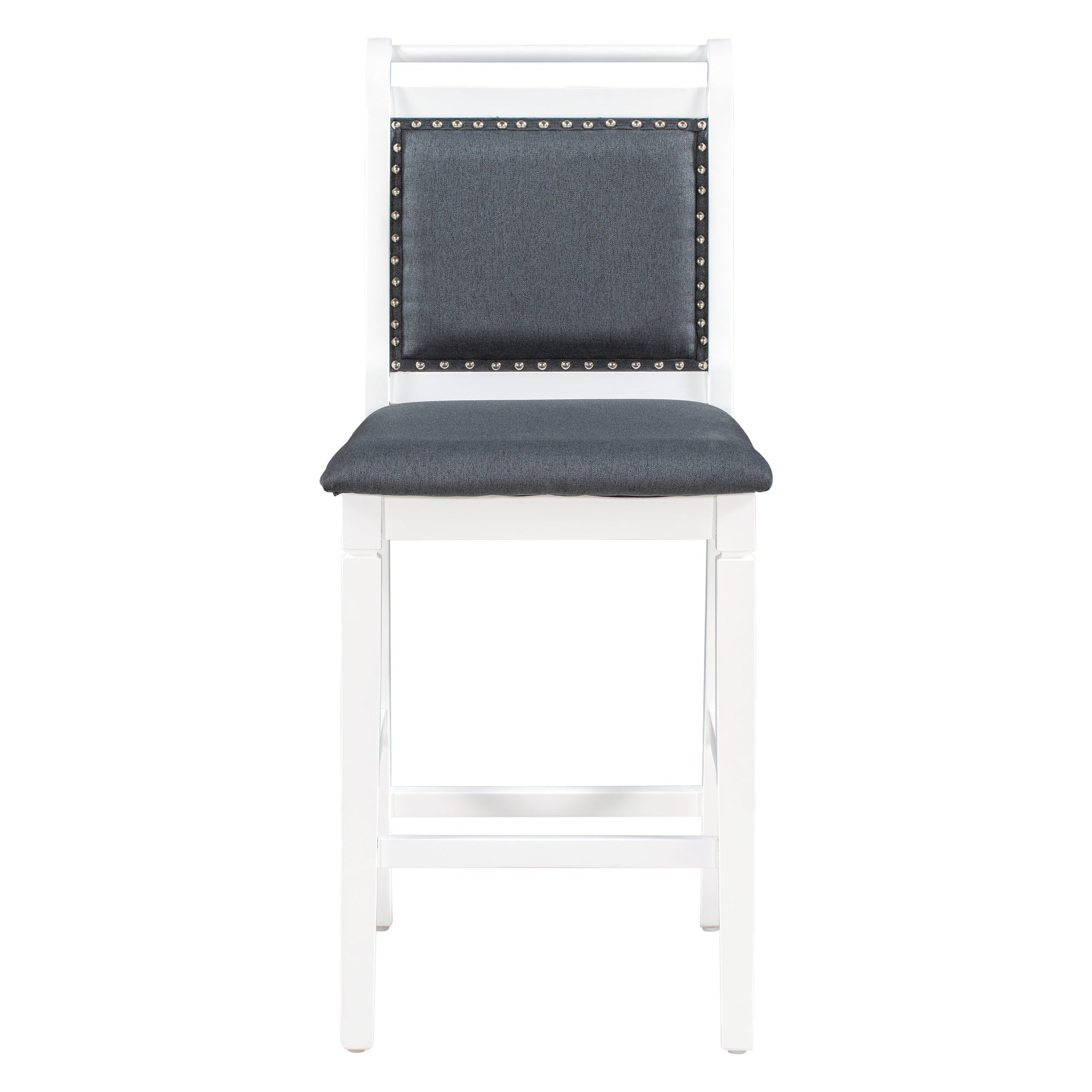 3-Piece Drop Leaf Dining Table Set White Gray