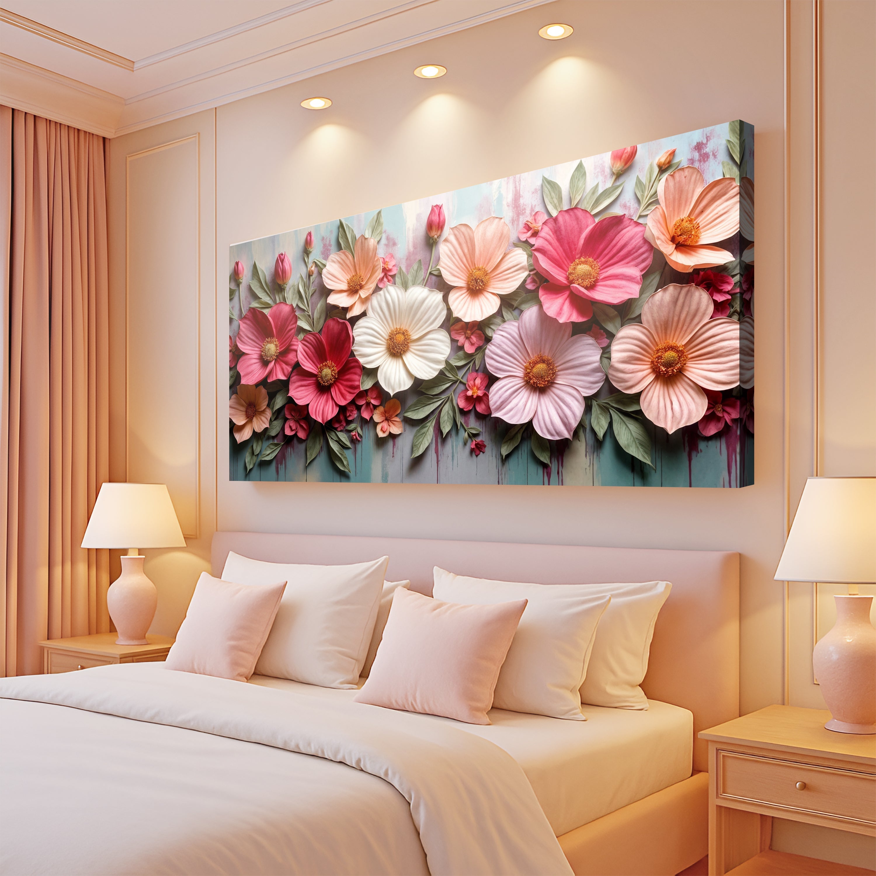 Colorful Realistic Floral Wall Art for Modern Home Decor
