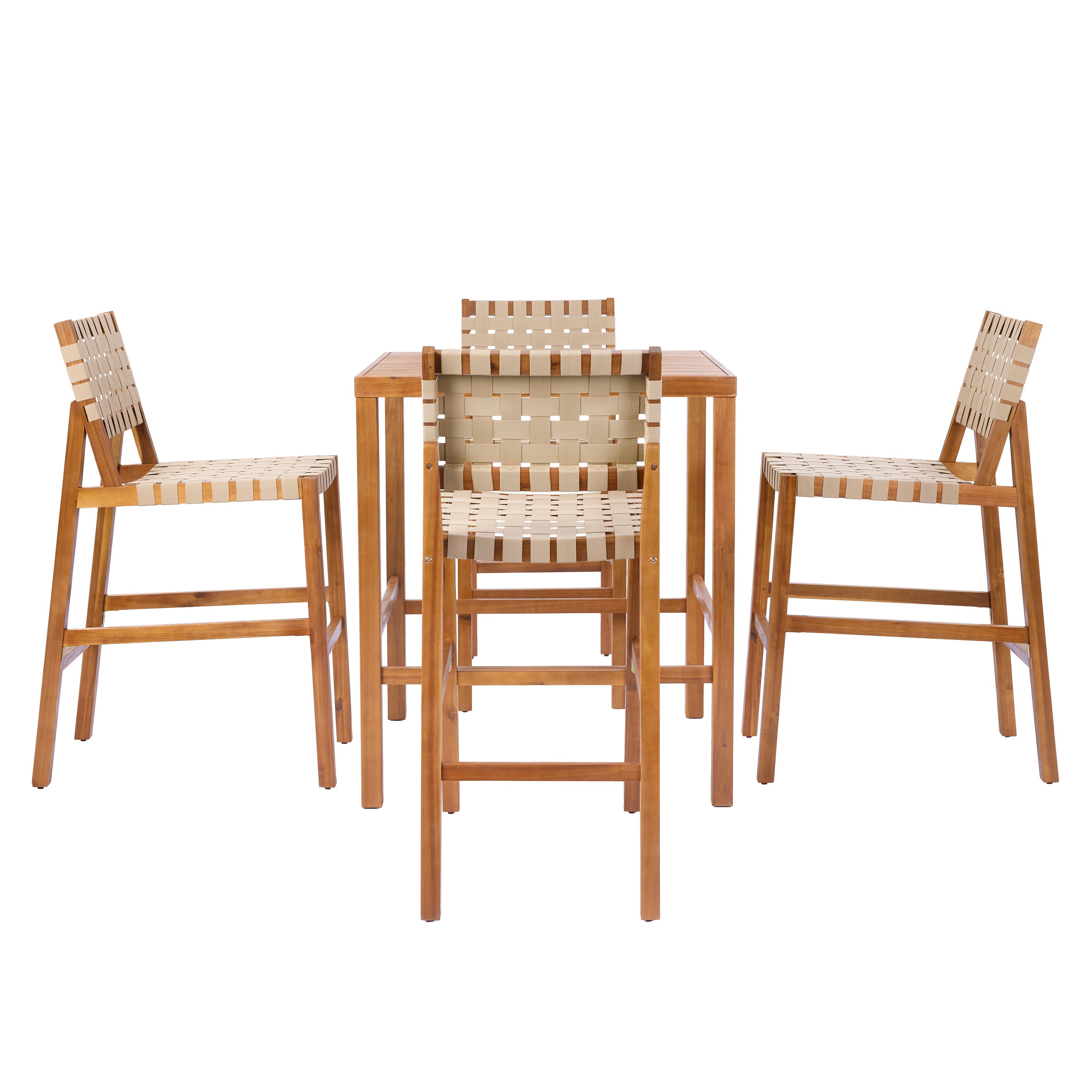 30.5 Inch Outdoor Acacia Wood Patio Furniture Set