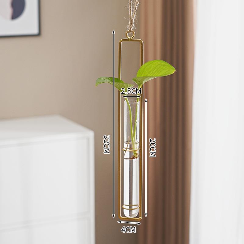 Scandinavian Glass Hydroponic Vase Hanging Wall Plant Decor
