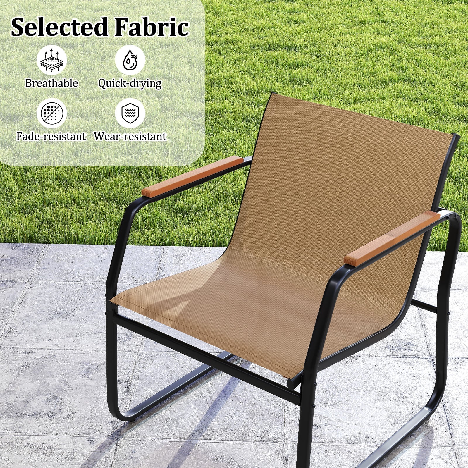 3-Piece Brown Patio Furniture Bistro Conversation Set Outdoor