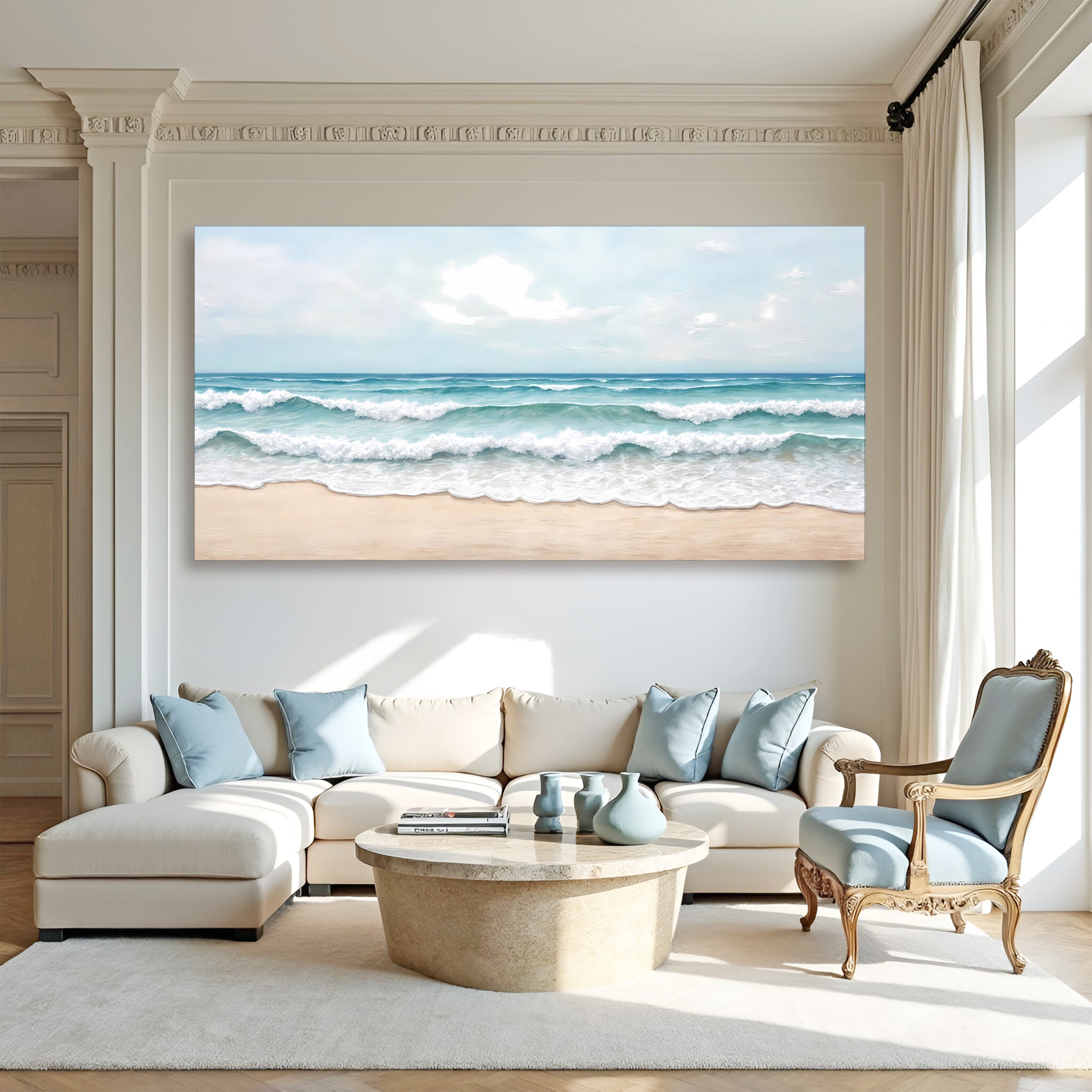 Serene Ocean Wave Coastal Wall Art Modern Décor