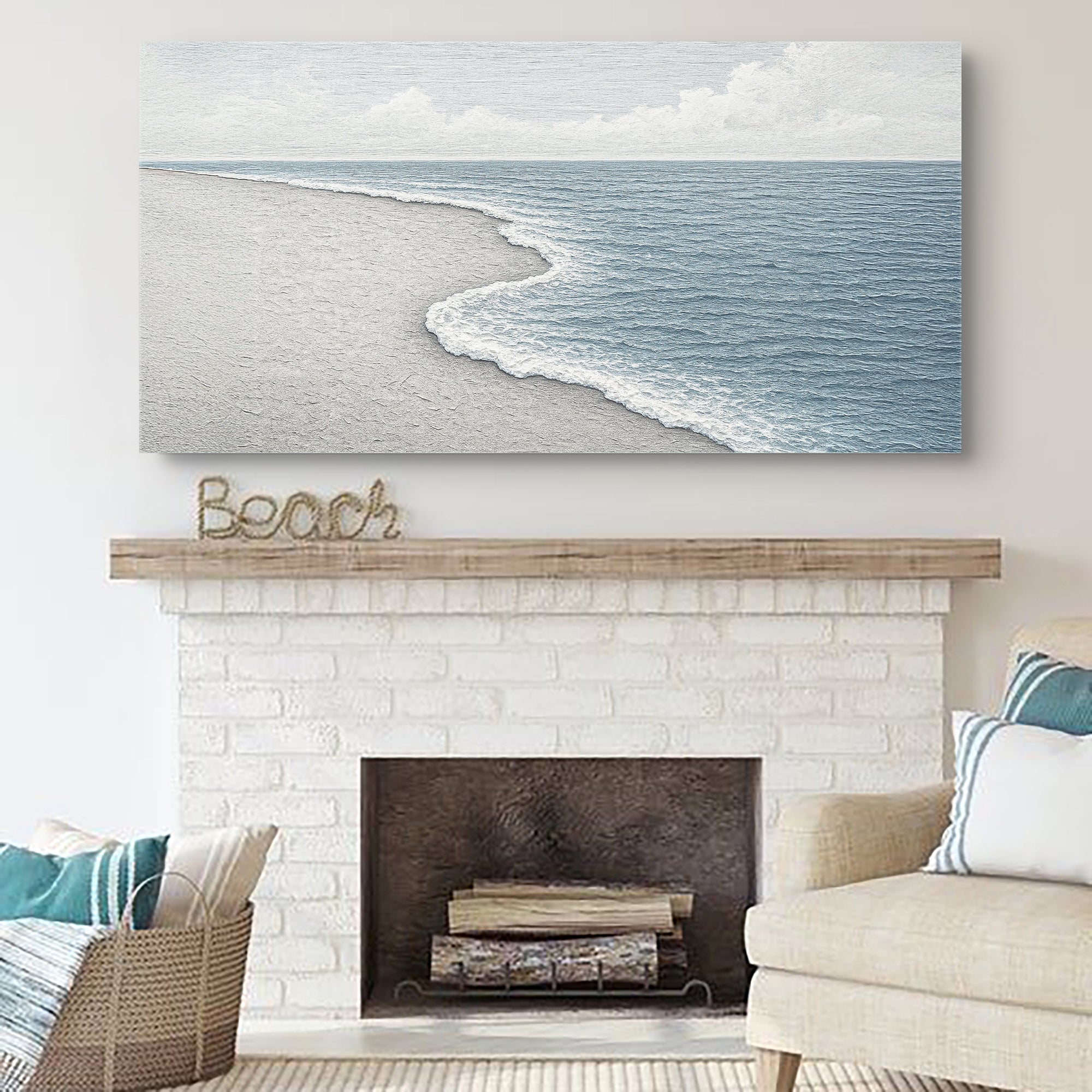 Abstract Beach Shore Wall Art Coastal Home Decoration
