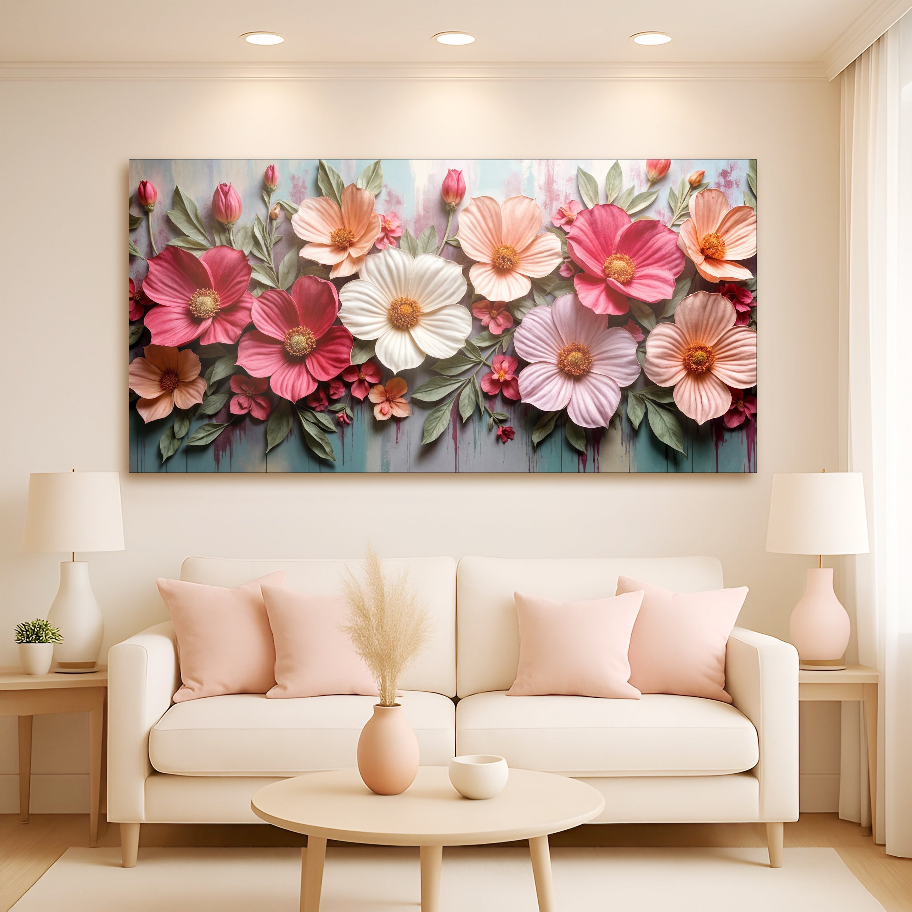 Colorful Realistic Floral Wall Art for Modern Home Decor