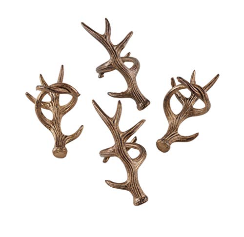 Rustic Antler Aluminum Napkin Rings Set of Four