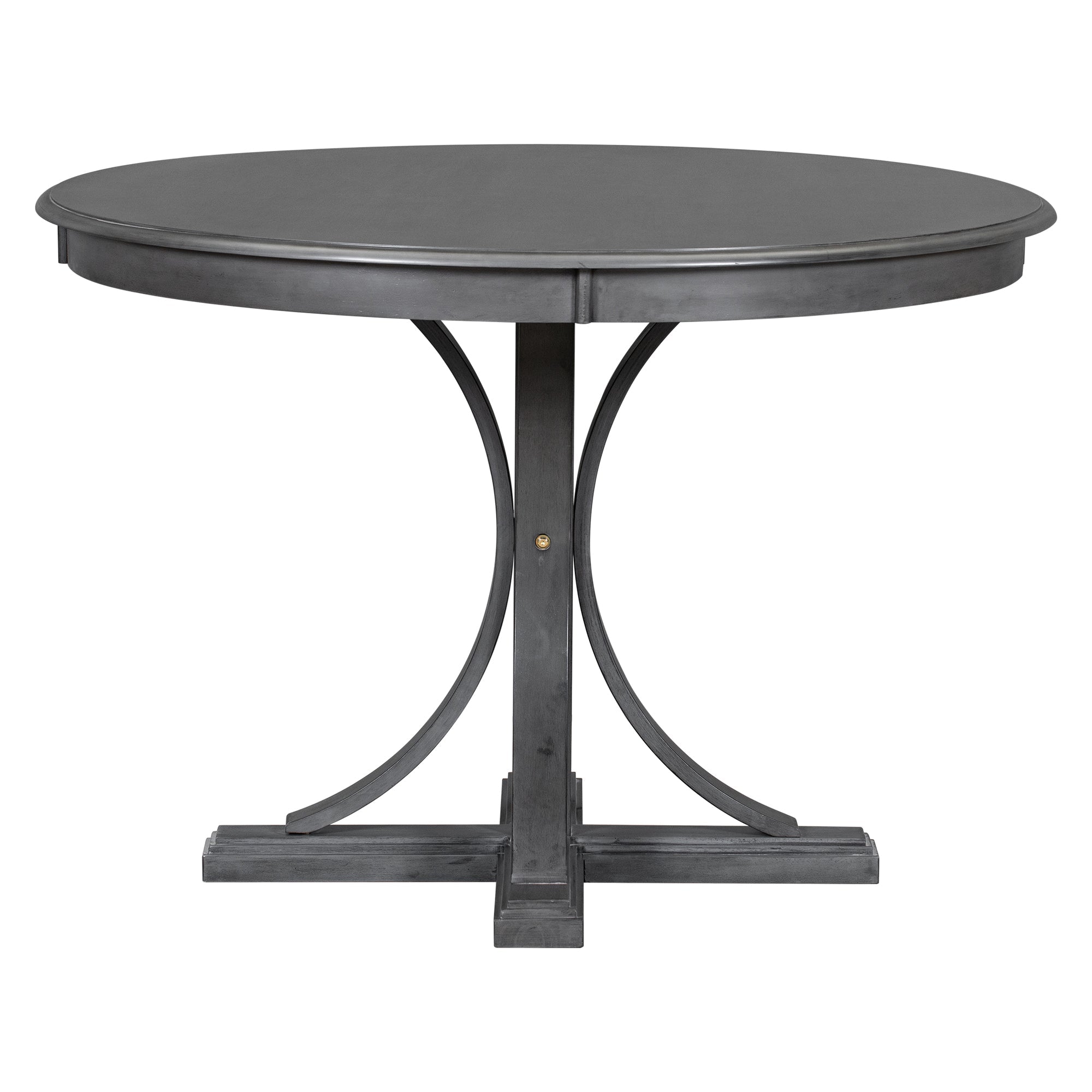 5-Piece Retro Round Dining Table Set Dark Gray