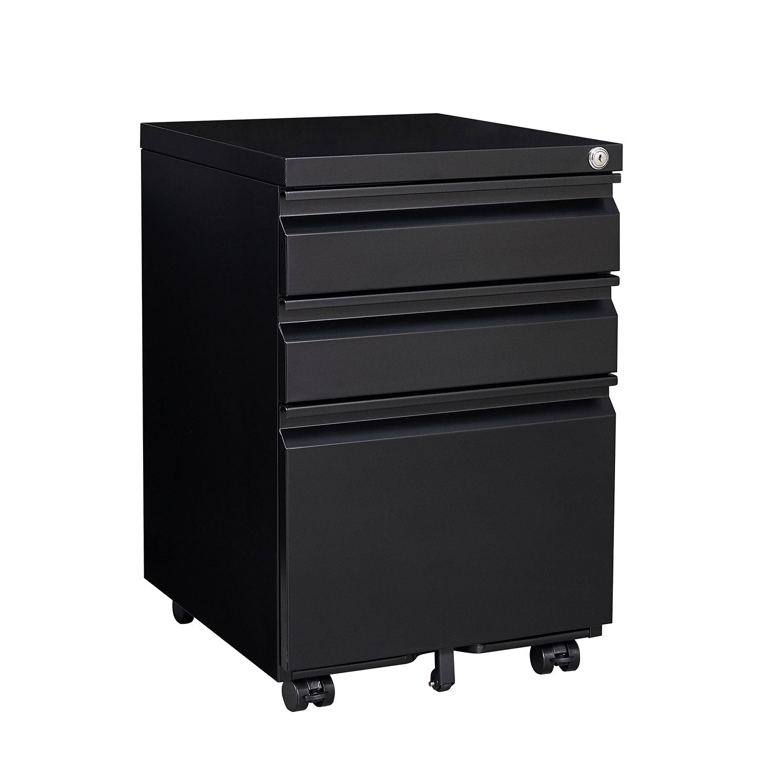 Three Drawer Mobile Metal Filing Cabinet with Lock Wheels