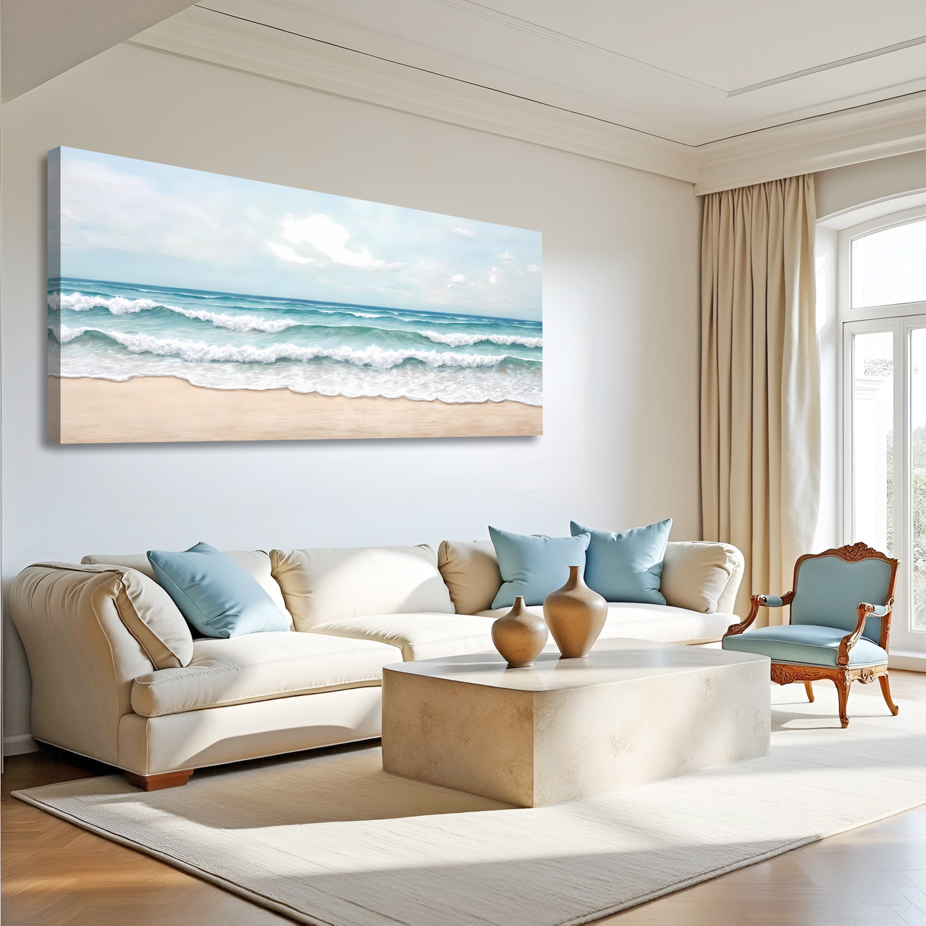 Serene Ocean Wave Coastal Wall Art Modern Décor