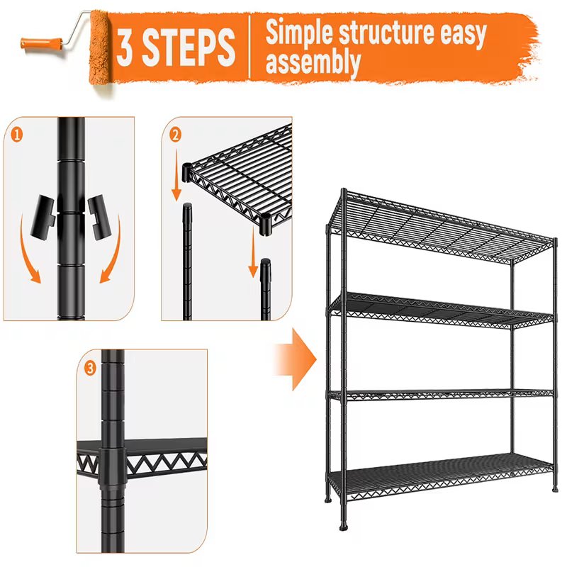 Adjustable Wire Shelving Rack Multi-Tier Storage Shelf Unit