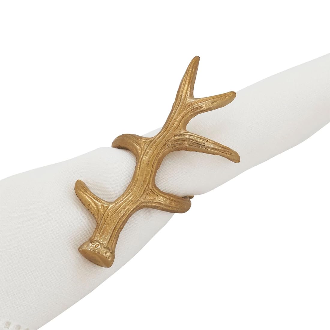 Rustic Antler Aluminum Napkin Rings Set of Four