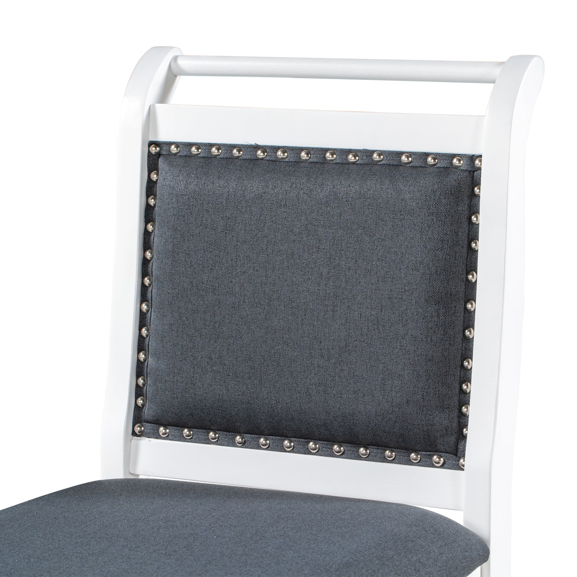 3-Piece Drop Leaf Dining Table Set White Gray