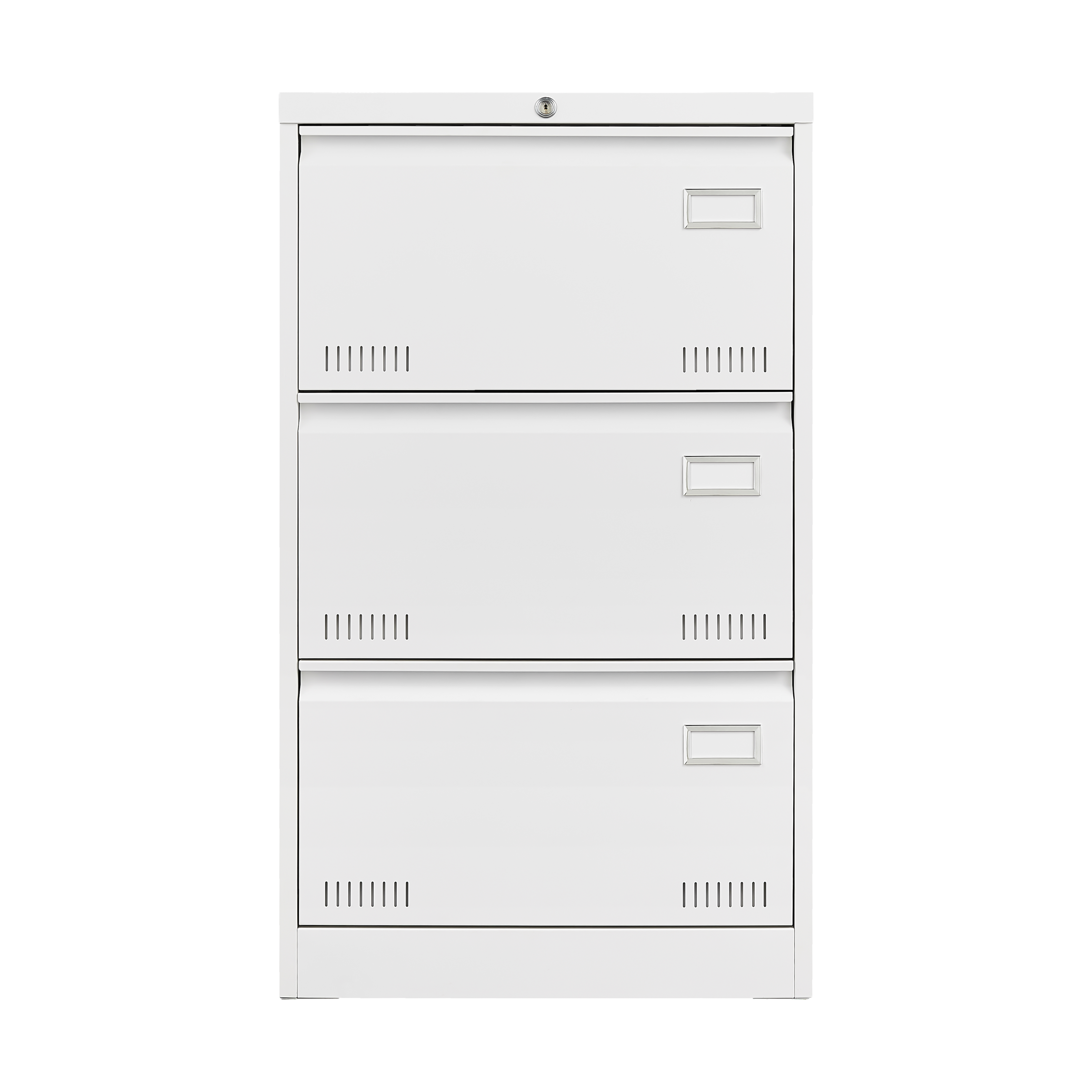 White 3 Drawer Lateral Filing Cabinet with Lock