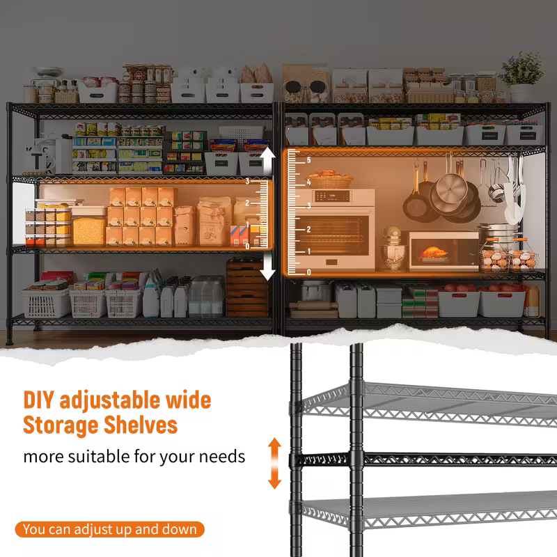 Adjustable Wire Shelving Rack Multi-Tier Storage Shelf Unit