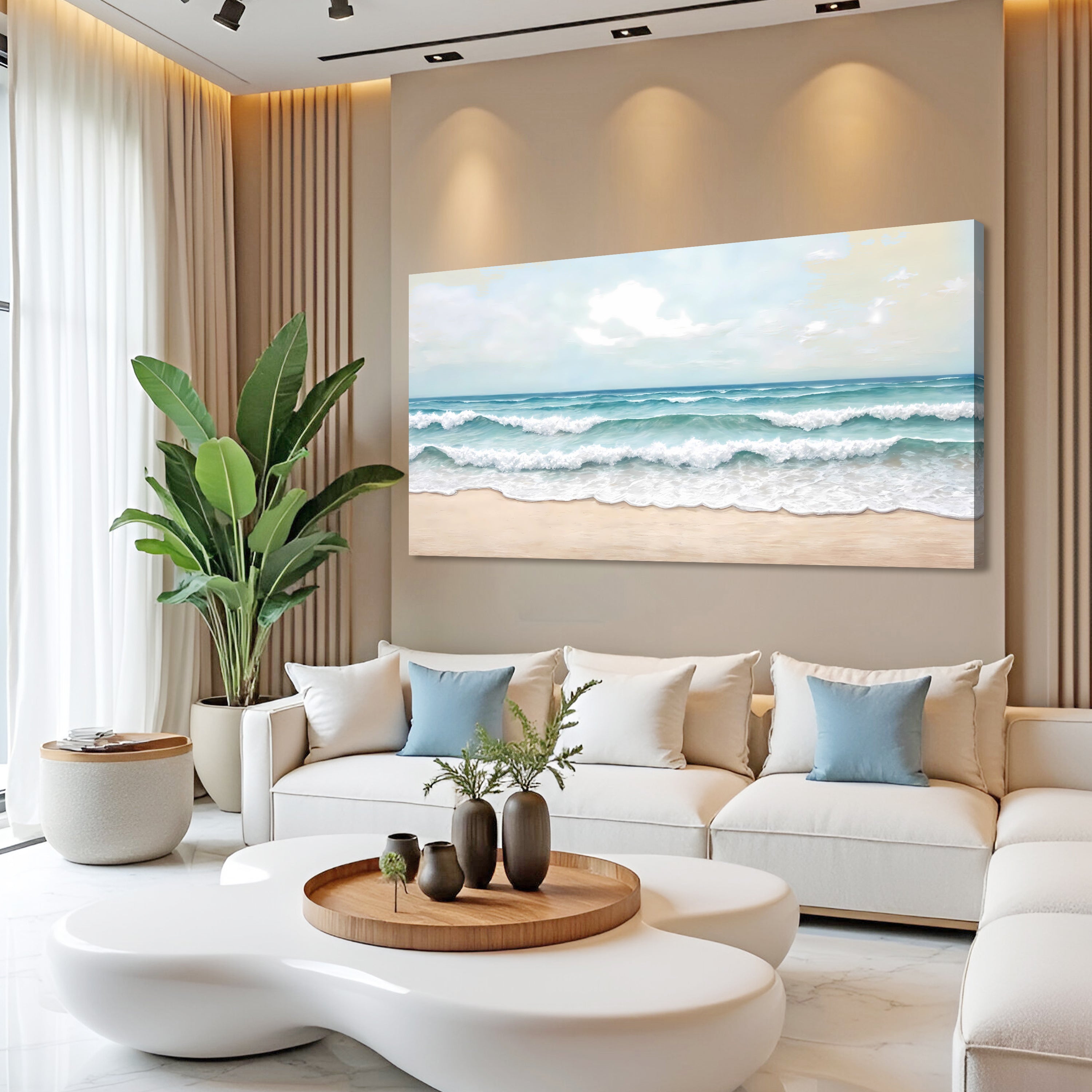 Serene Ocean Wave Coastal Wall Art Modern Décor