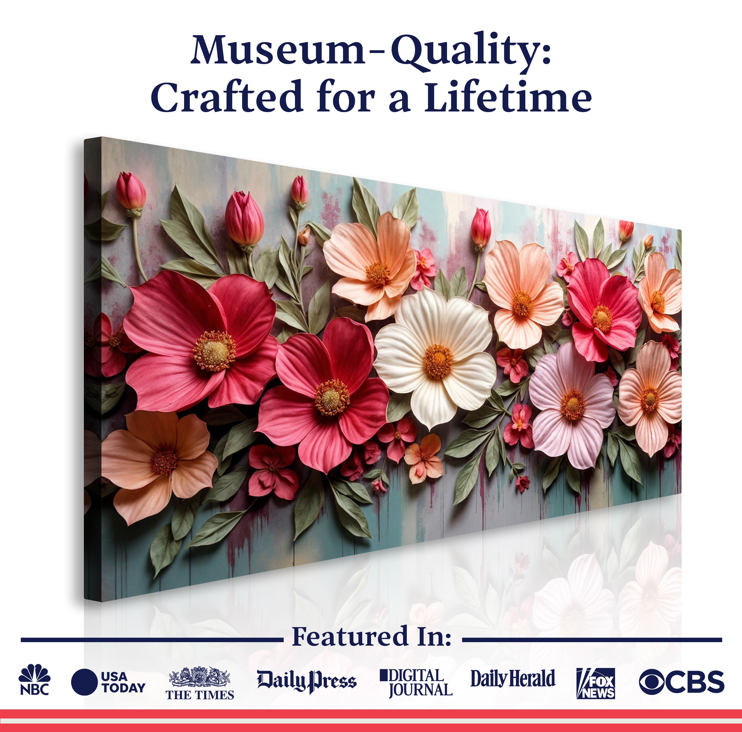 Colorful Realistic Floral Wall Art for Modern Home Decor