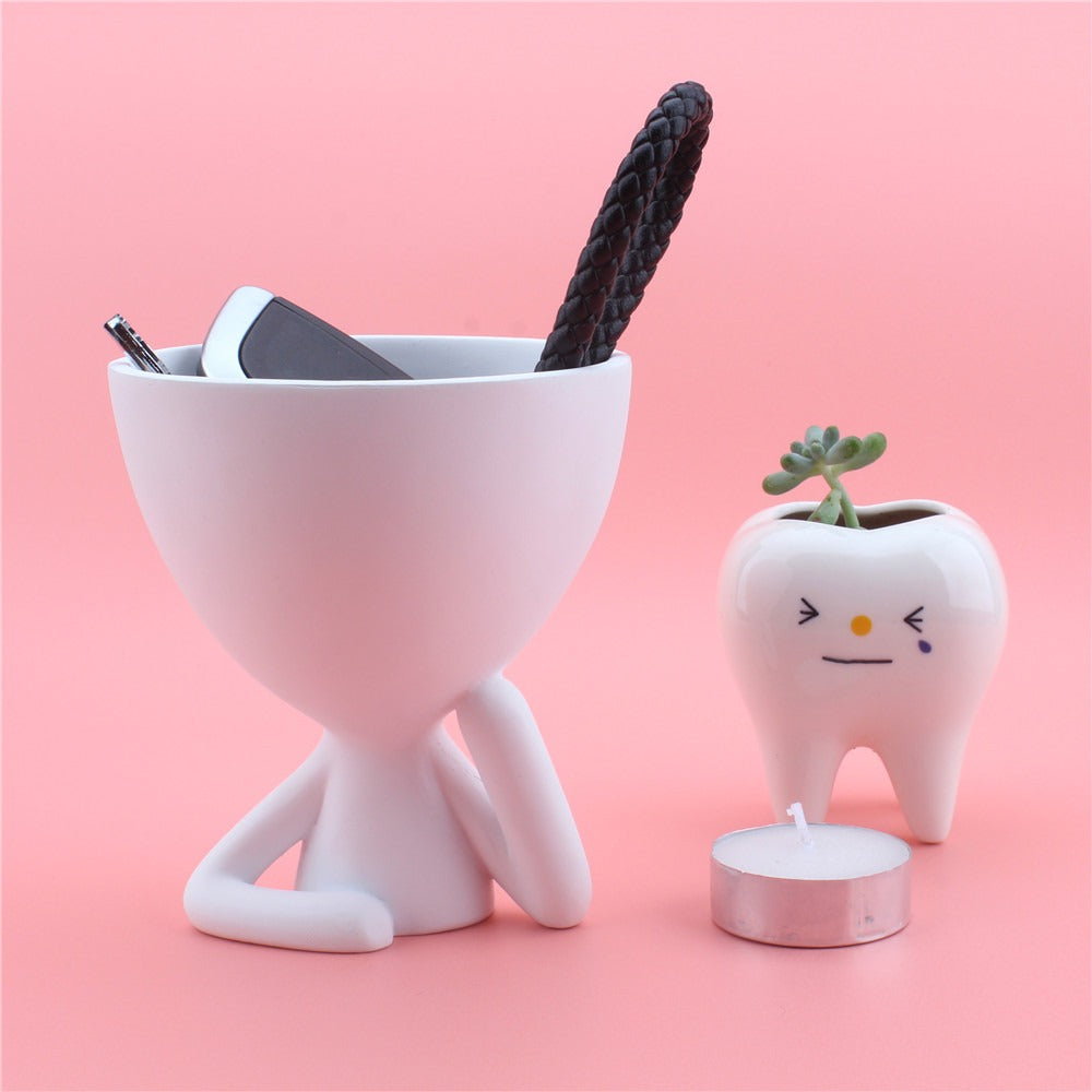 Cartoon Cheek Support Figurine Creative Desktop Home Decoration