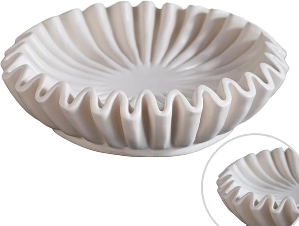 Grooved Lotus Leaf Edge Decorative Bowl Home Ornament