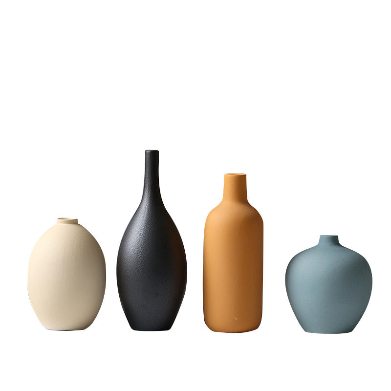 Three-Piece Ceramic Vase Set Modern Home Floral Decoration