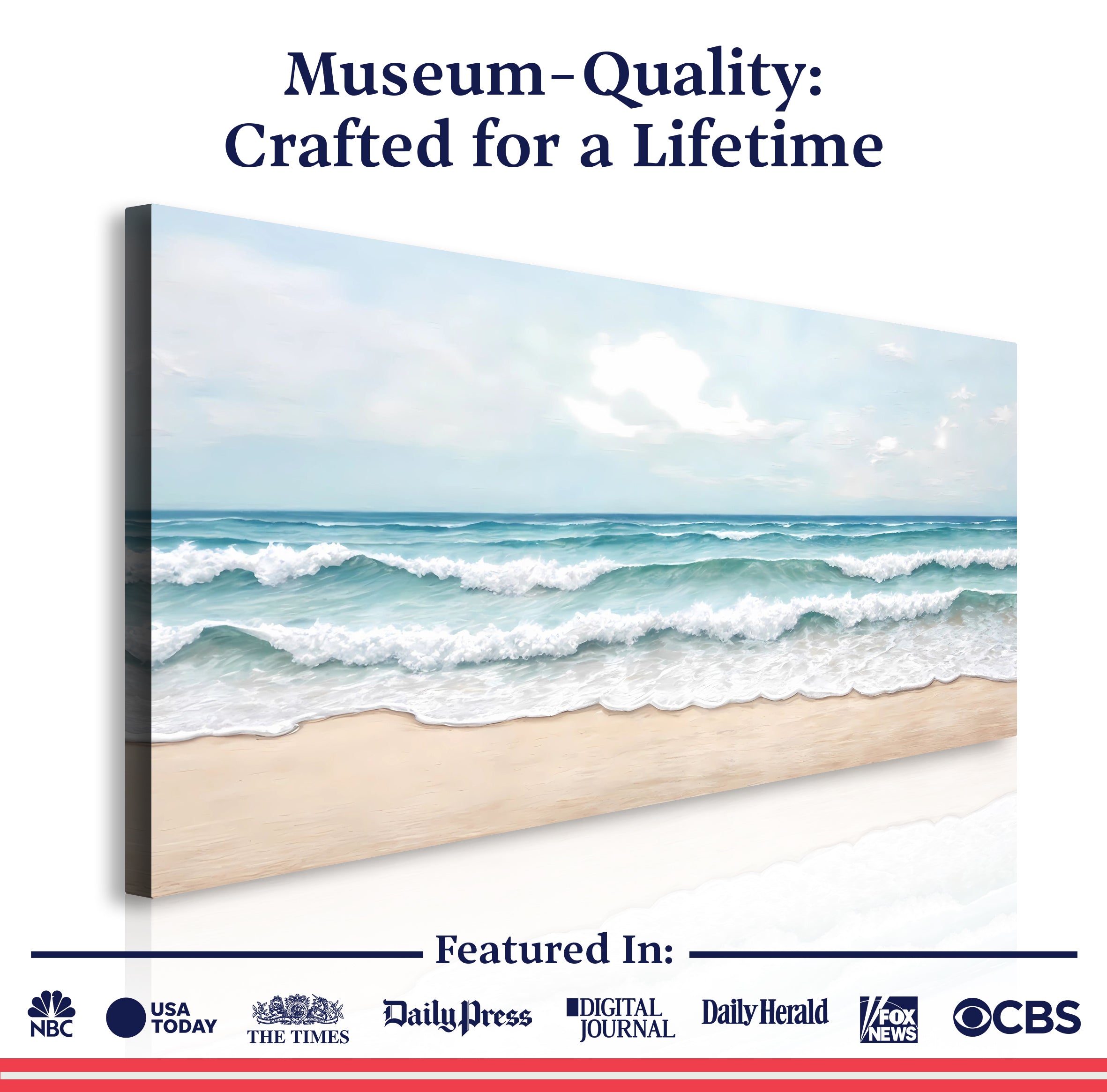 Serene Ocean Wave Coastal Wall Art Modern Décor