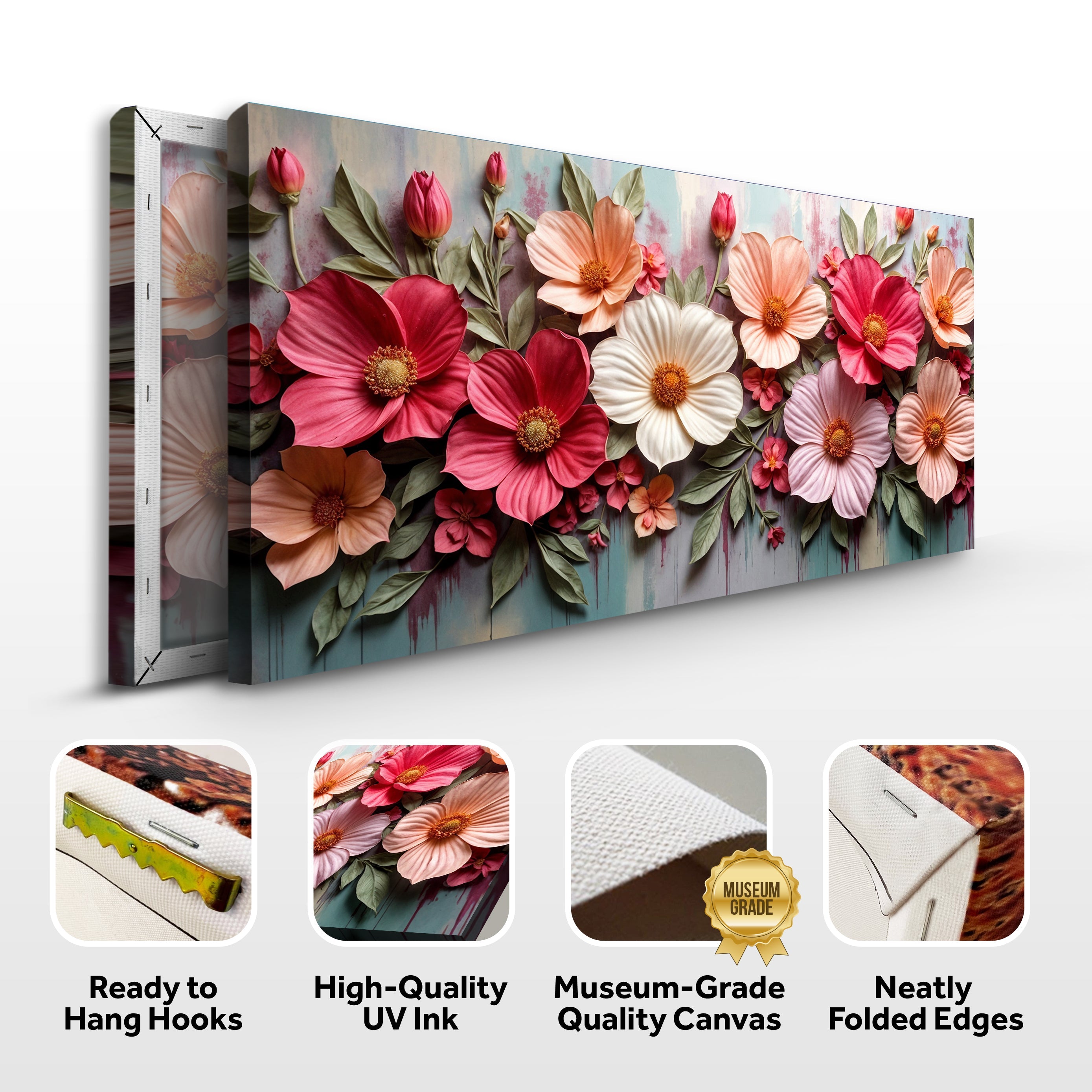 Colorful Realistic Floral Wall Art for Modern Home Decor