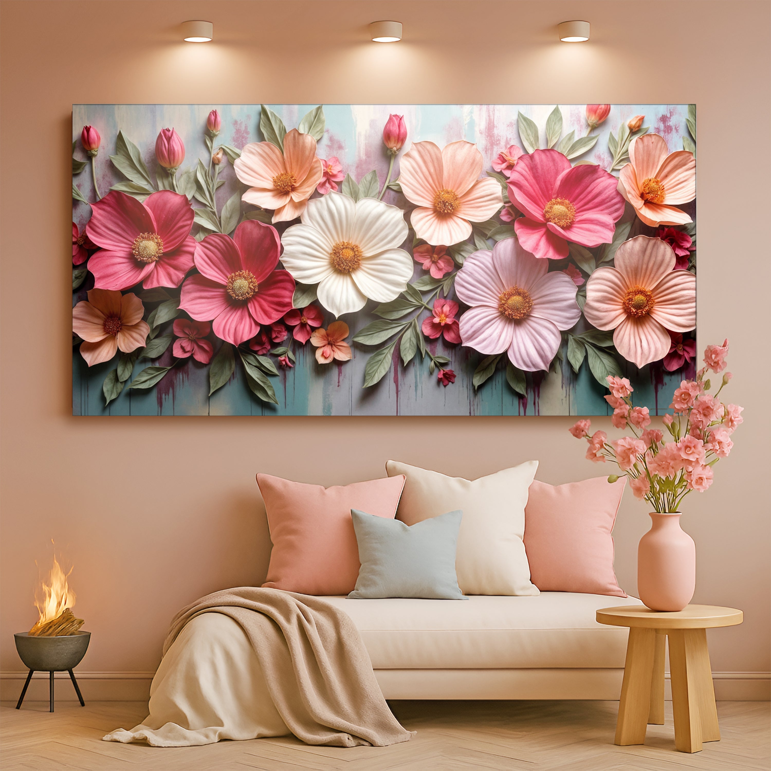 Colorful Realistic Floral Wall Art for Modern Home Decor