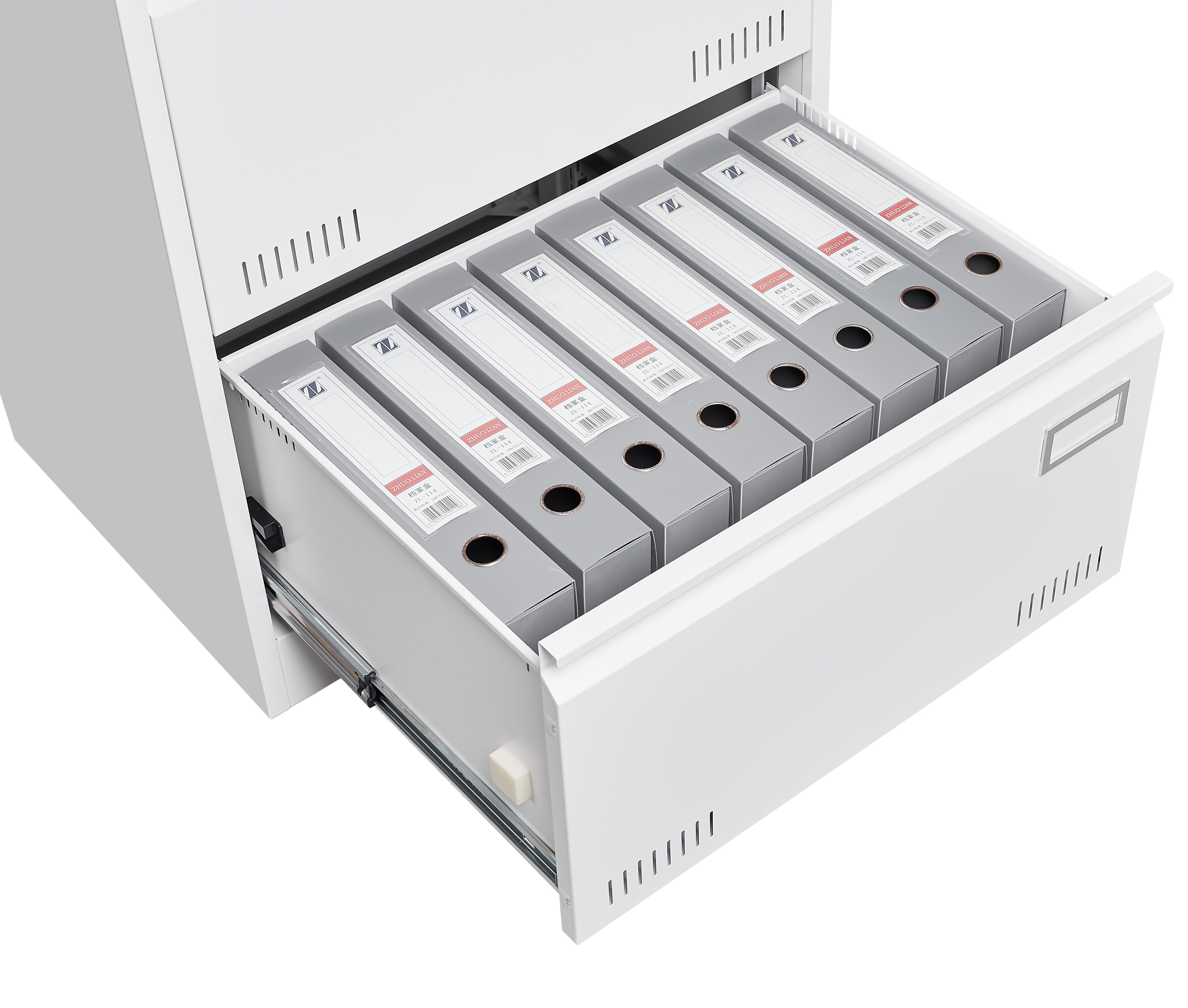 White 3 Drawer Lateral Filing Cabinet with Lock