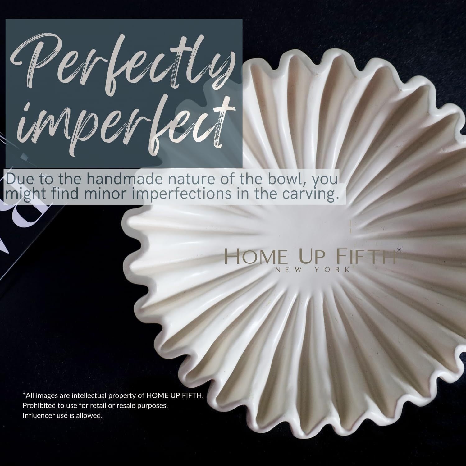 Grooved Lotus Leaf Edge Decorative Bowl Home Ornament