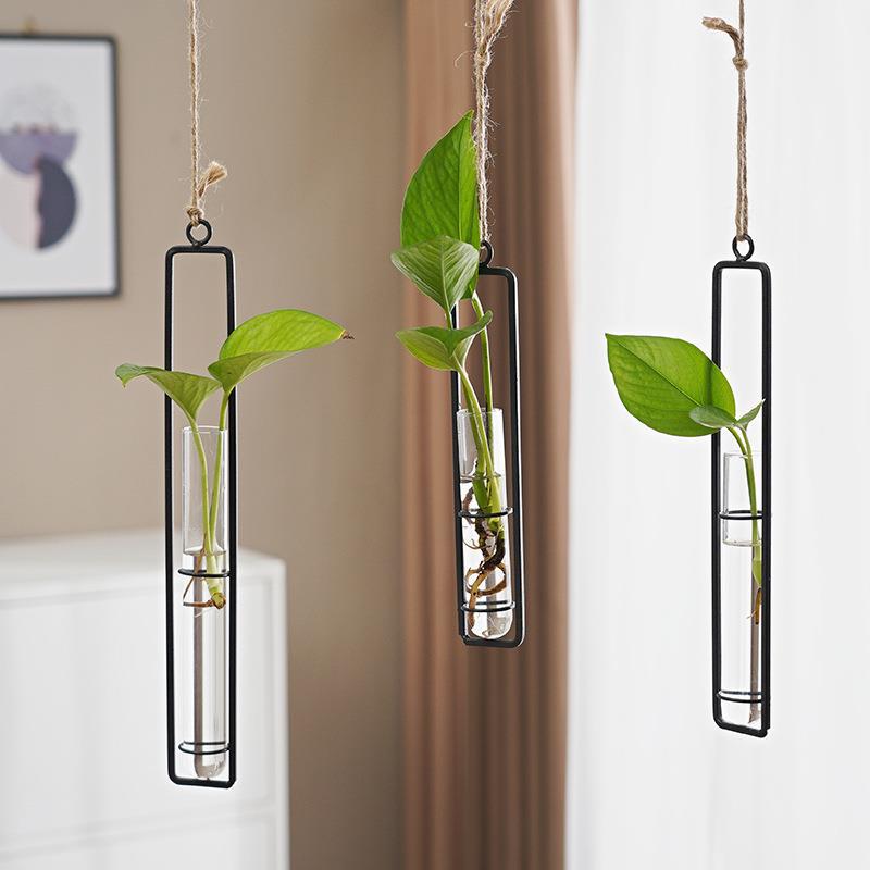 Scandinavian Glass Hydroponic Vase Hanging Wall Plant Decor