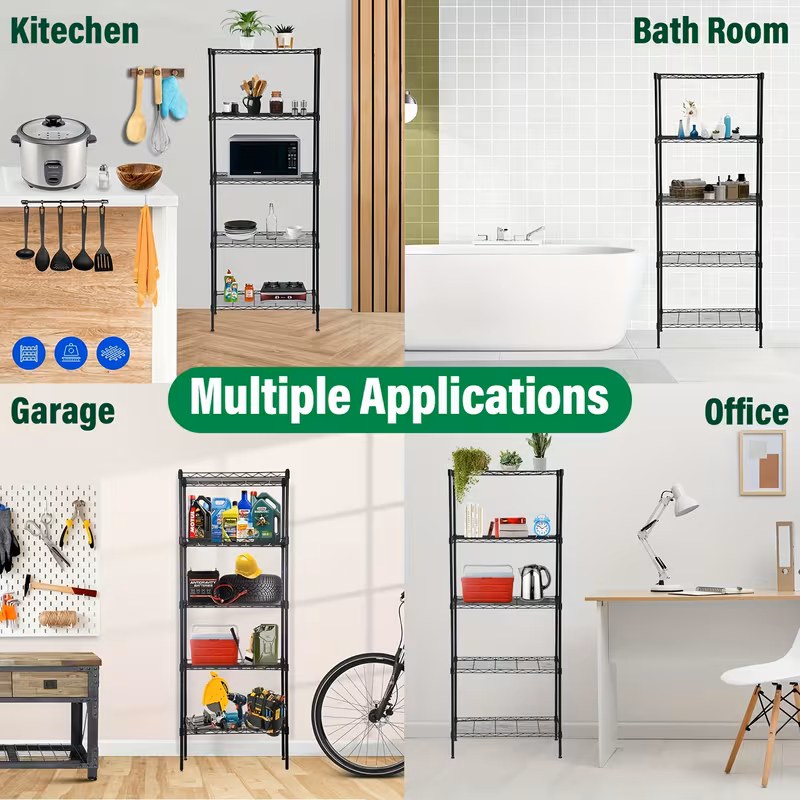 Adjustable Wire Shelving Rack Multi-Tier Storage Shelf Unit