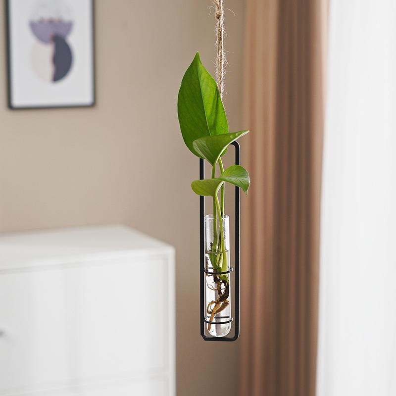 Scandinavian Glass Hydroponic Vase Hanging Wall Plant Decor