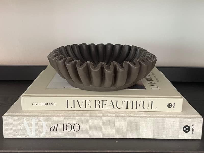 Grooved Lotus Leaf Edge Decorative Bowl Home Ornament