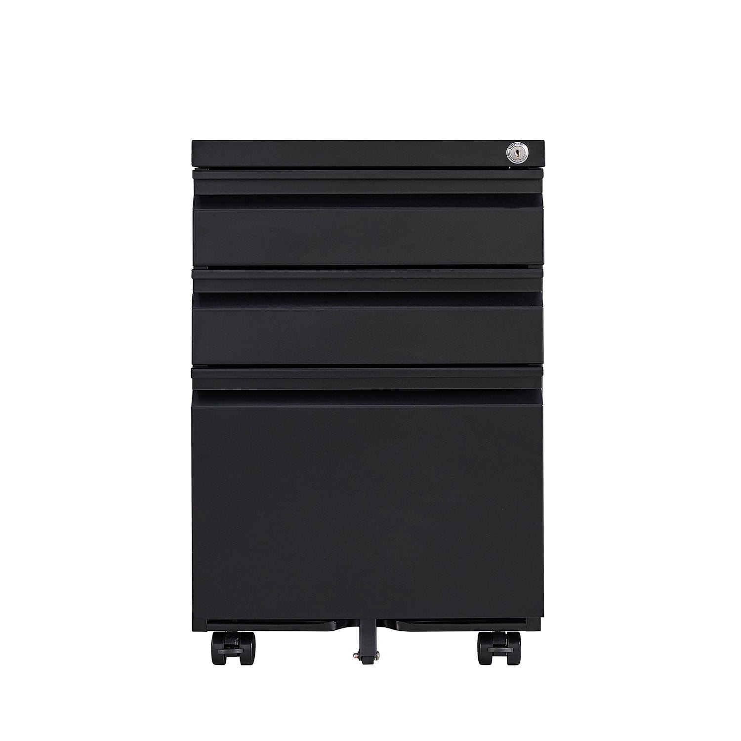 Three Drawer Mobile Metal Filing Cabinet with Lock Wheels
