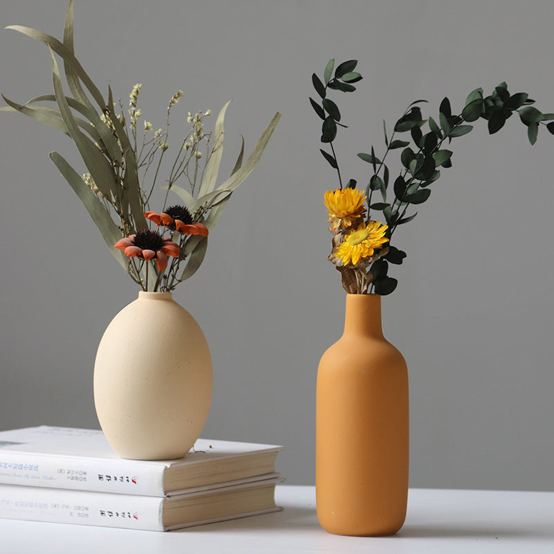 Three-Piece Ceramic Vase Set Modern Home Floral Decoration