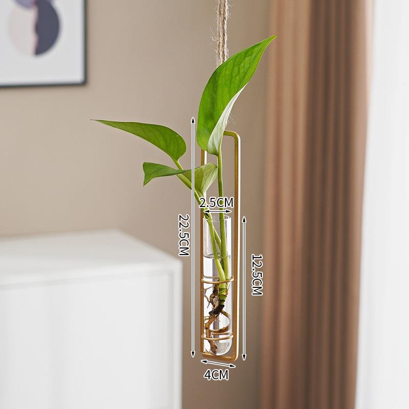 Scandinavian Glass Hydroponic Vase Hanging Wall Plant Decor