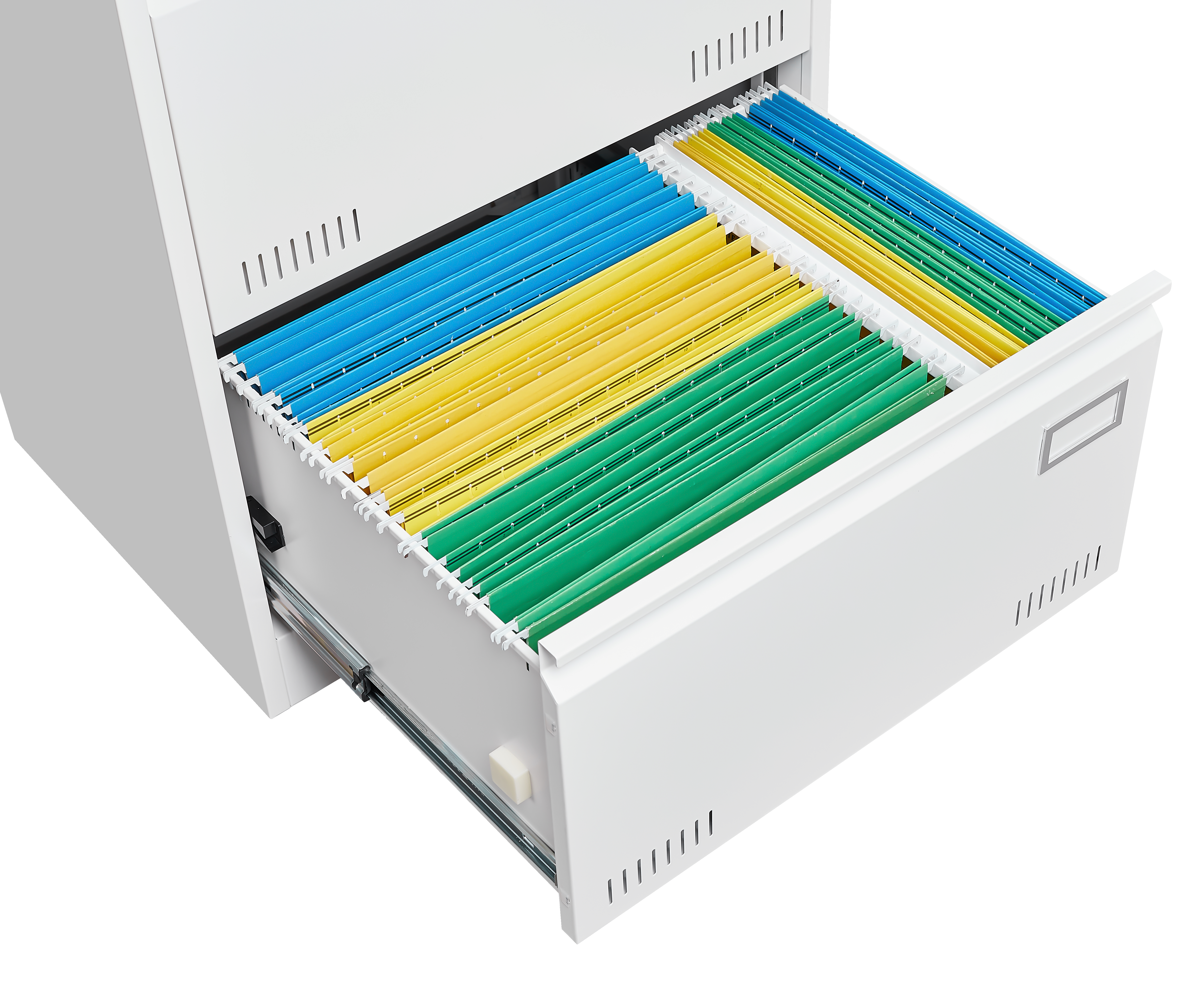 White 3 Drawer Lateral Filing Cabinet with Lock