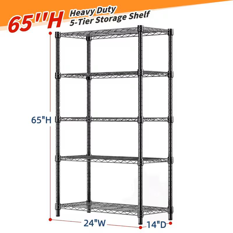 Adjustable Wire Shelving Rack Multi-Tier Storage Shelf Unit