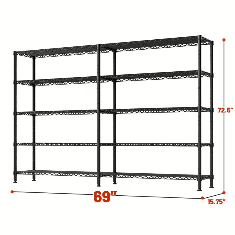 Adjustable Wire Shelving Rack Multi-Tier Storage Shelf Unit