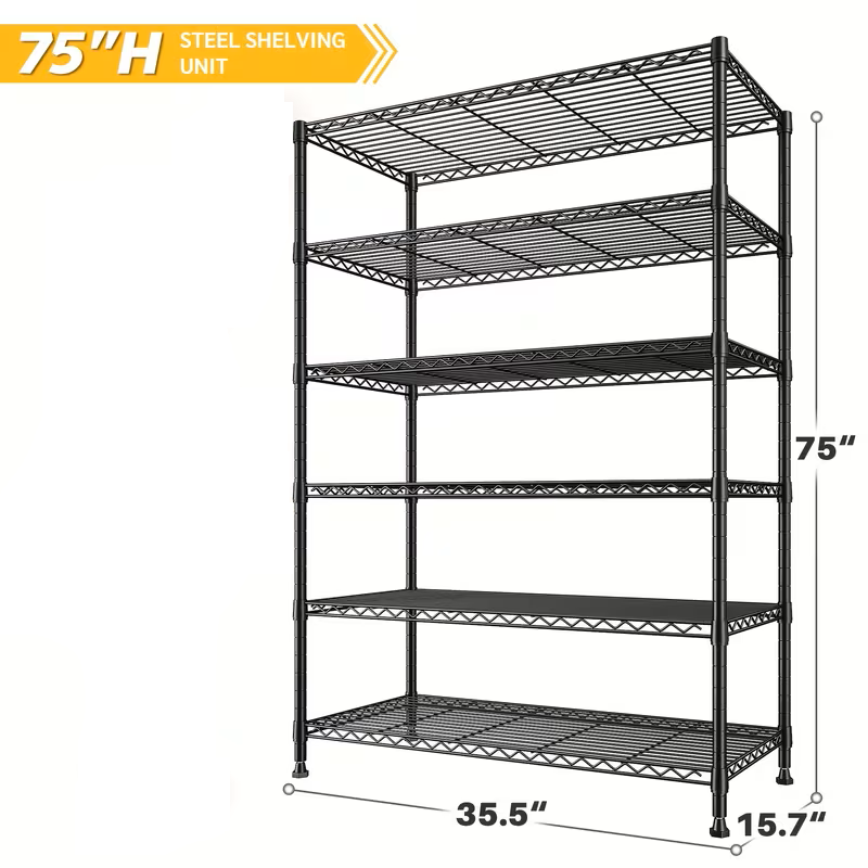 Adjustable Wire Shelving Rack Multi-Tier Storage Shelf Unit