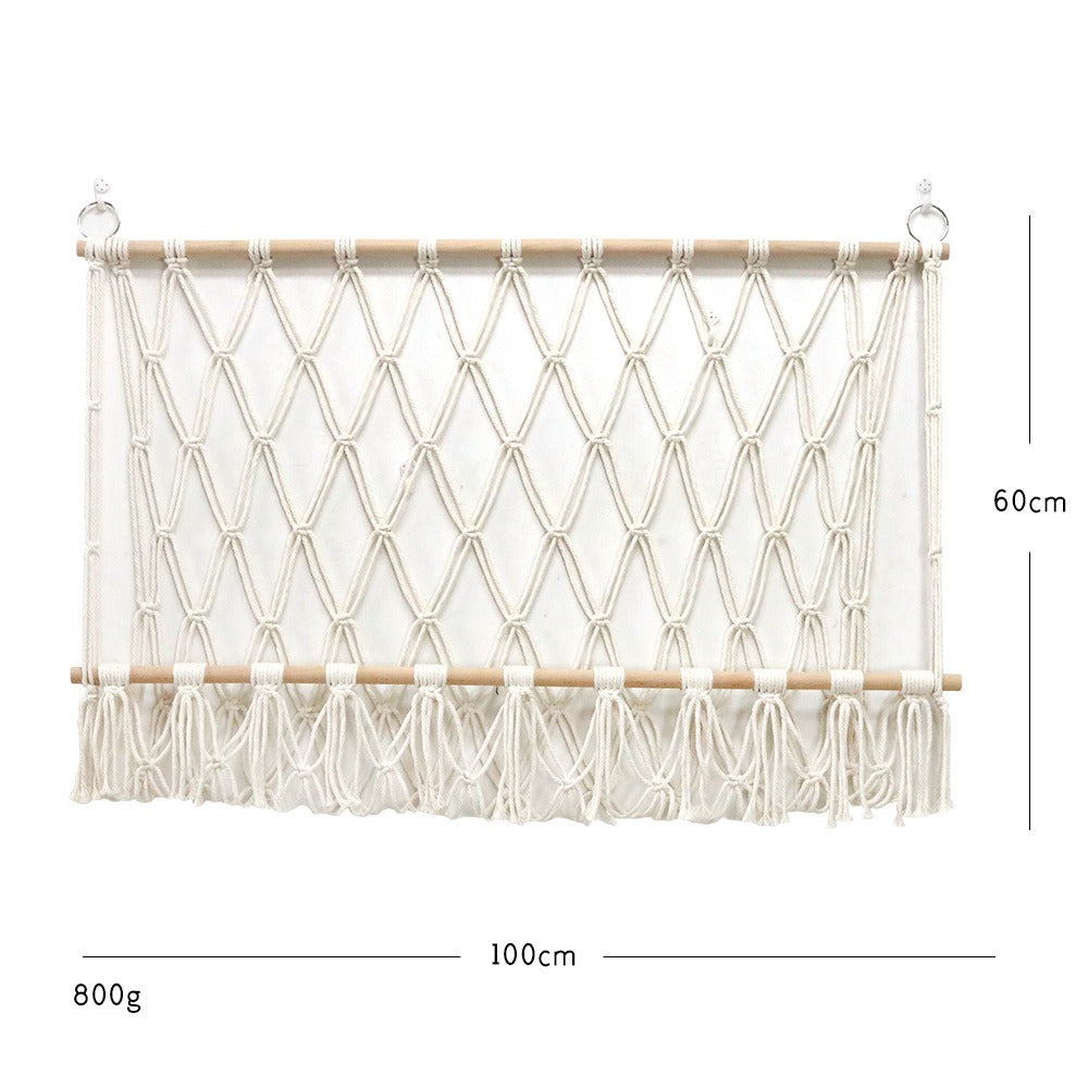 Cotton Rope Woven Wall Hanging Toy Storage Hammock Decor