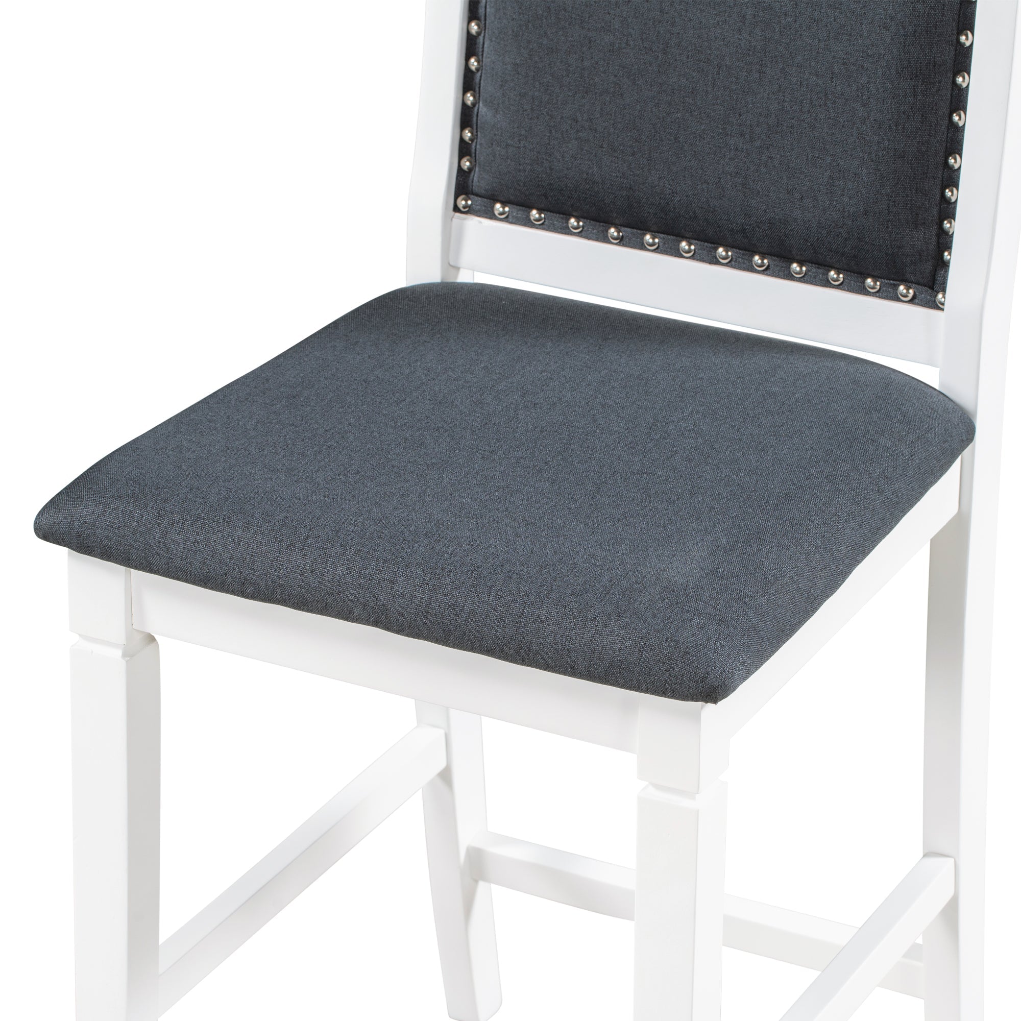3-Piece Drop Leaf Dining Table Set White Gray