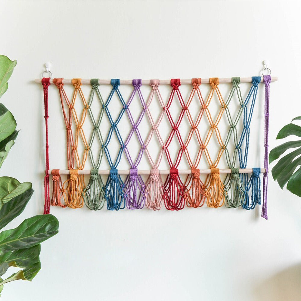 Cotton Rope Woven Wall Hanging Toy Storage Hammock Decor