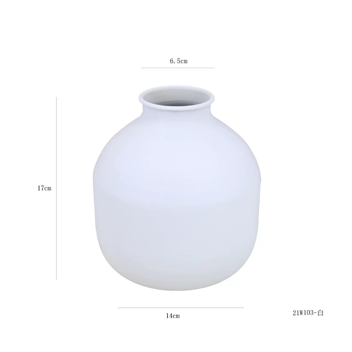 Matte Black Metal Vase for Dried Flowers Home Decor