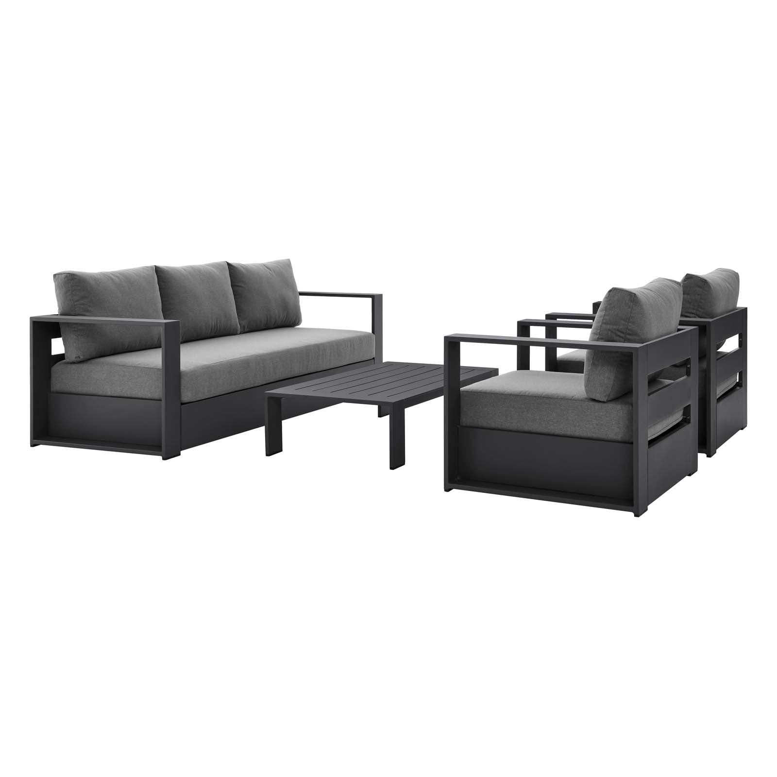 4-Piece Powder-Coated Aluminum Outdoor Patio Furniture Set