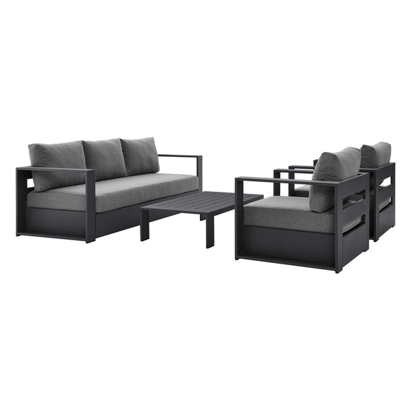 4-Piece Powder-Coated Aluminum Outdoor Patio Furniture Set