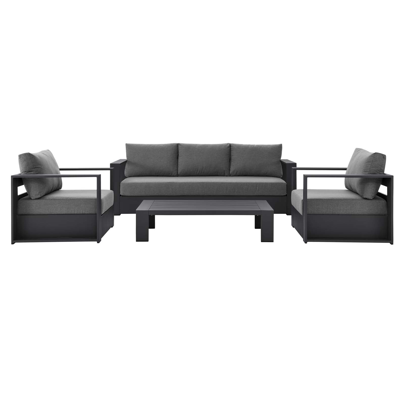 4-Piece Powder-Coated Aluminum Outdoor Patio Furniture Set