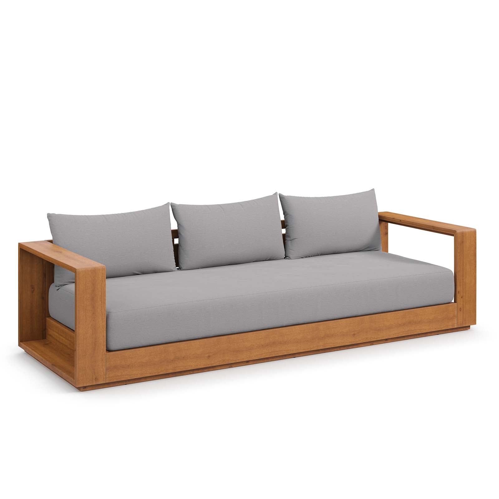 Outdoor Acacia Wood Patio Sofa by Modway