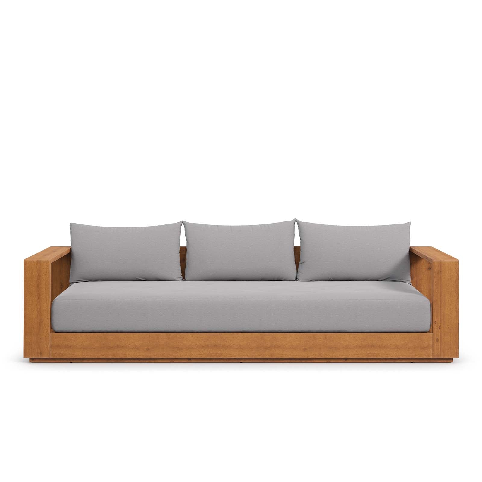 Outdoor Acacia Wood Patio Sofa by Modway